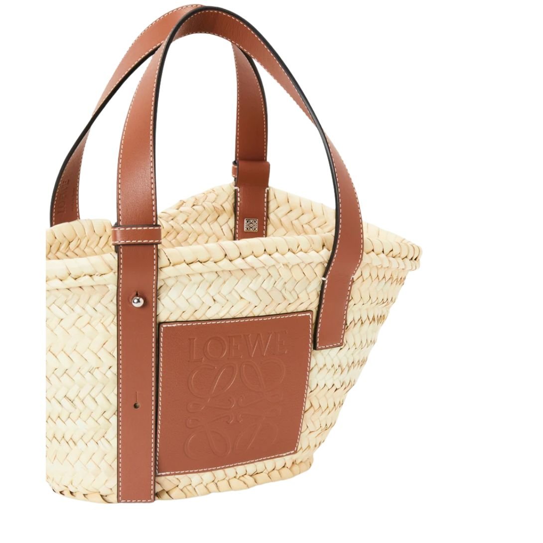LOEWE WOMEN'S SMALL LEATHER-TRIMMED BASKET TOTE