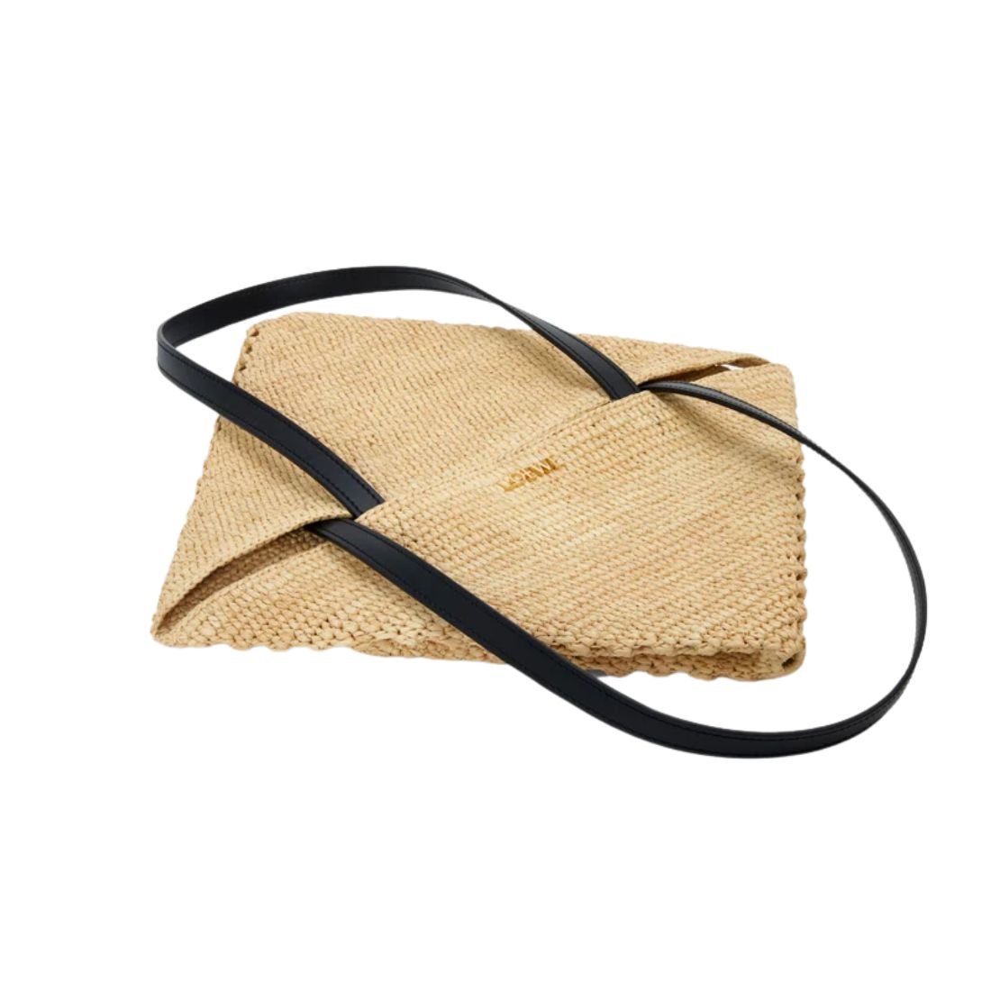 WOMENS LOEWE MEDIUM PUZZLE FOLD TOTE IN RAFFIA