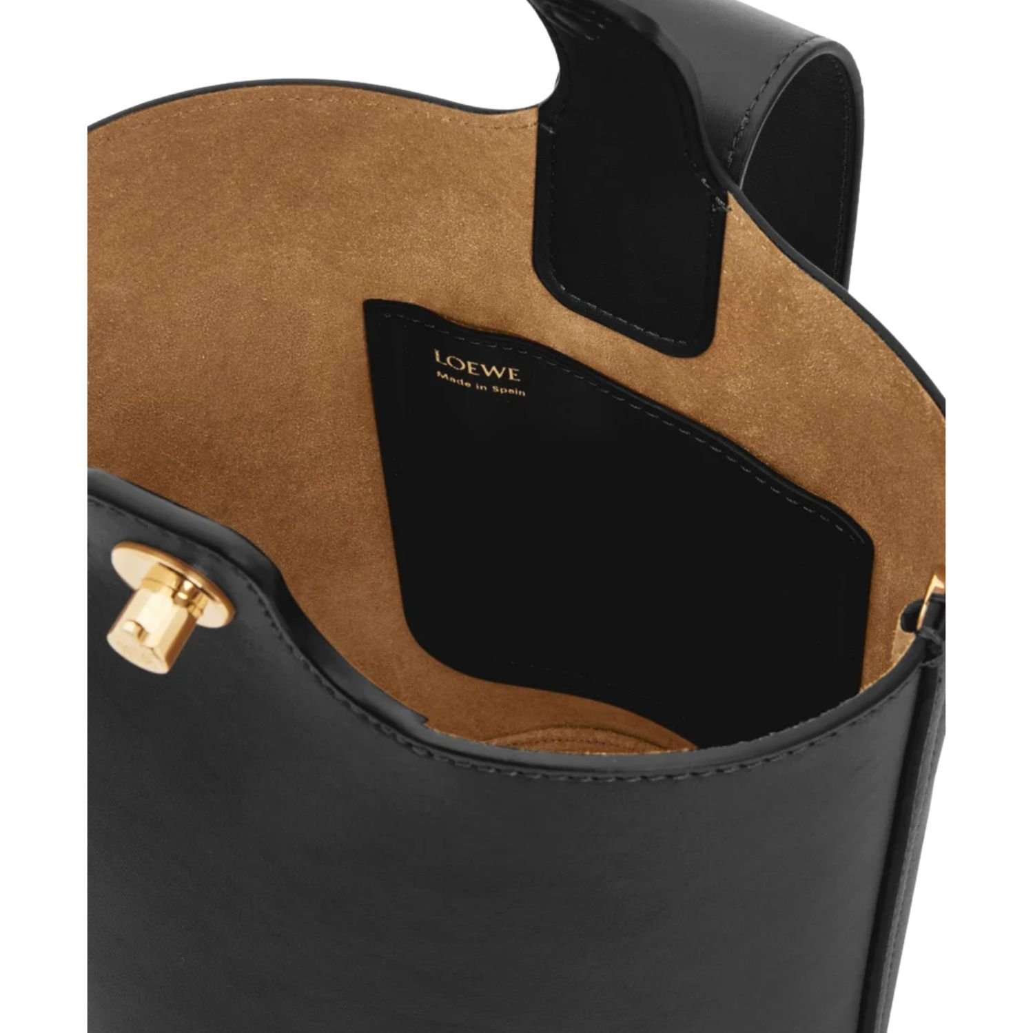 LOEWE PEBBLE MINI LEATHER TOTE BLACK