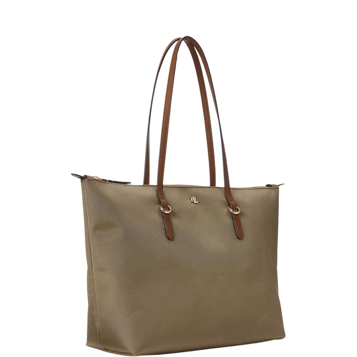 WOMENS RALPH LAUREN NYLON MEDIUM KEATON TOTE CLAY