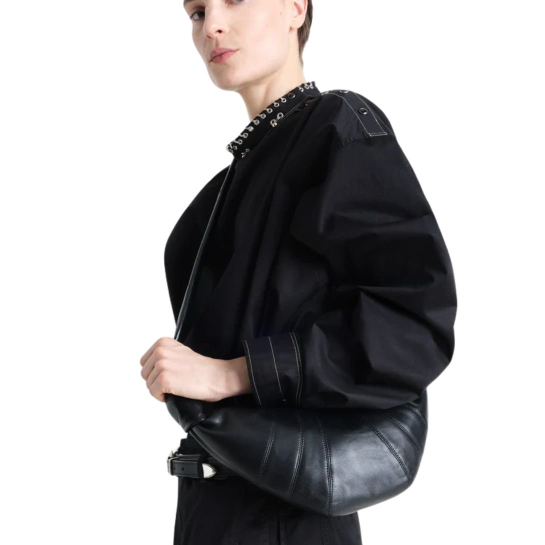 LEMAIRE CROISSANT SMALL SHOULDER BAG BLACK