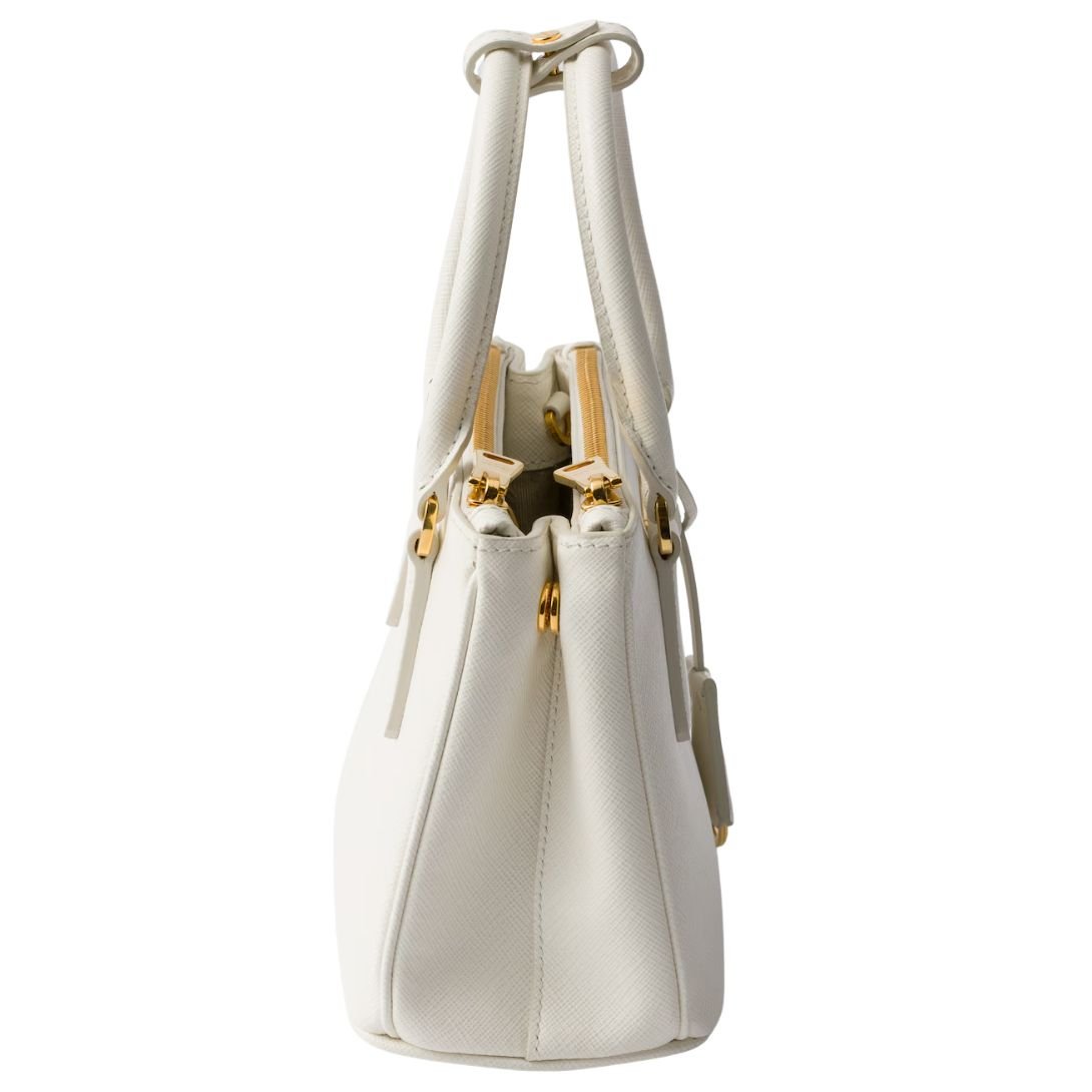 PRADA WOMEN'S GALLERIA MINI SAFFIANO LEATHER BAG WHITE