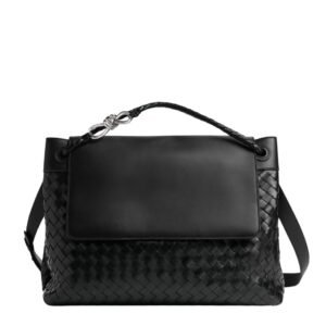 BOTTEGA VENETA LARGE ANDIAMO INTRECCIATO LEATHER MESSENGER BAG