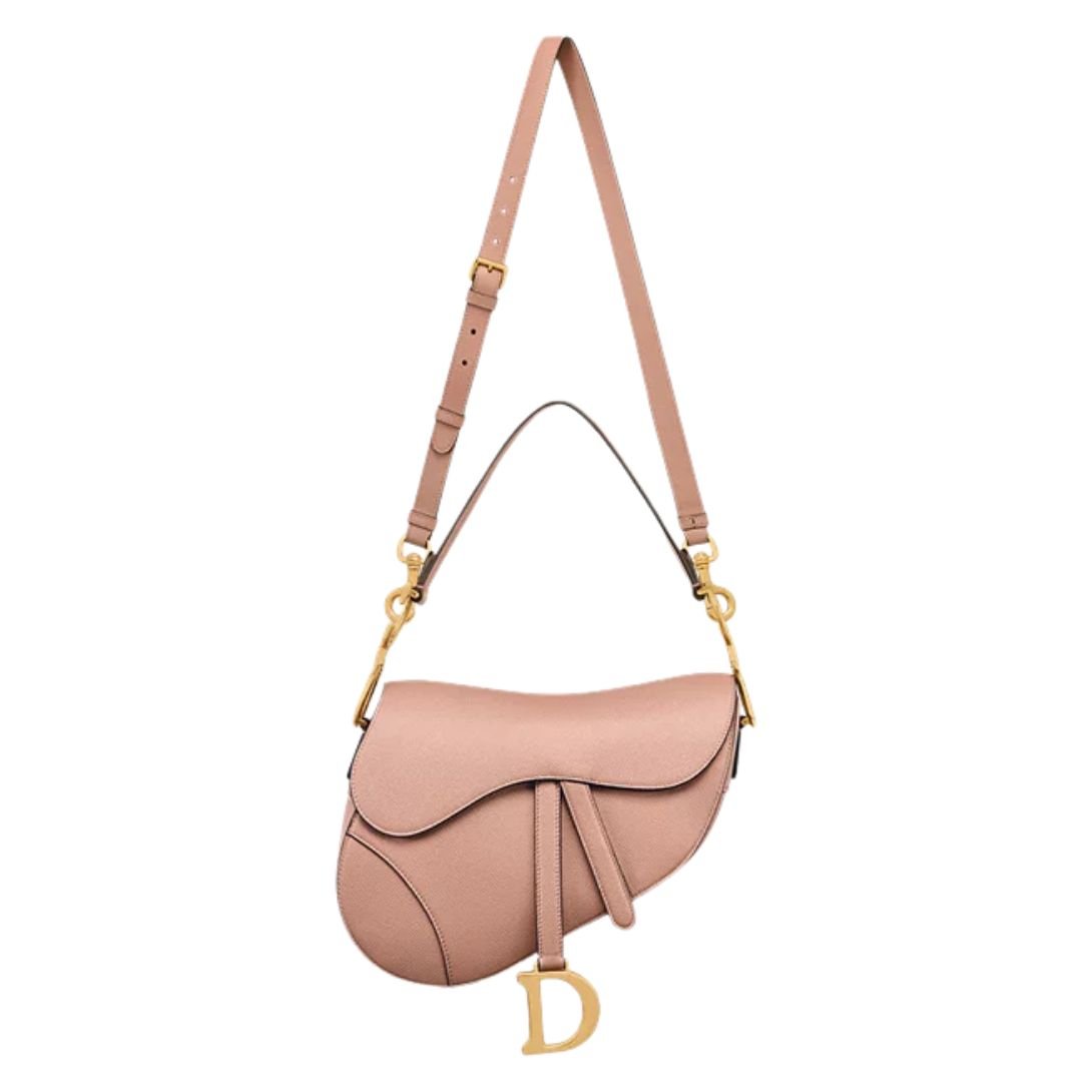 WOMEN DIOR LOGO SADDLE BAG BLUSH