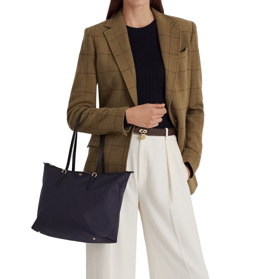 WOMENS RALPH LAUREN NYLON MEDIUM KEATON TOTE REFINED NAVY