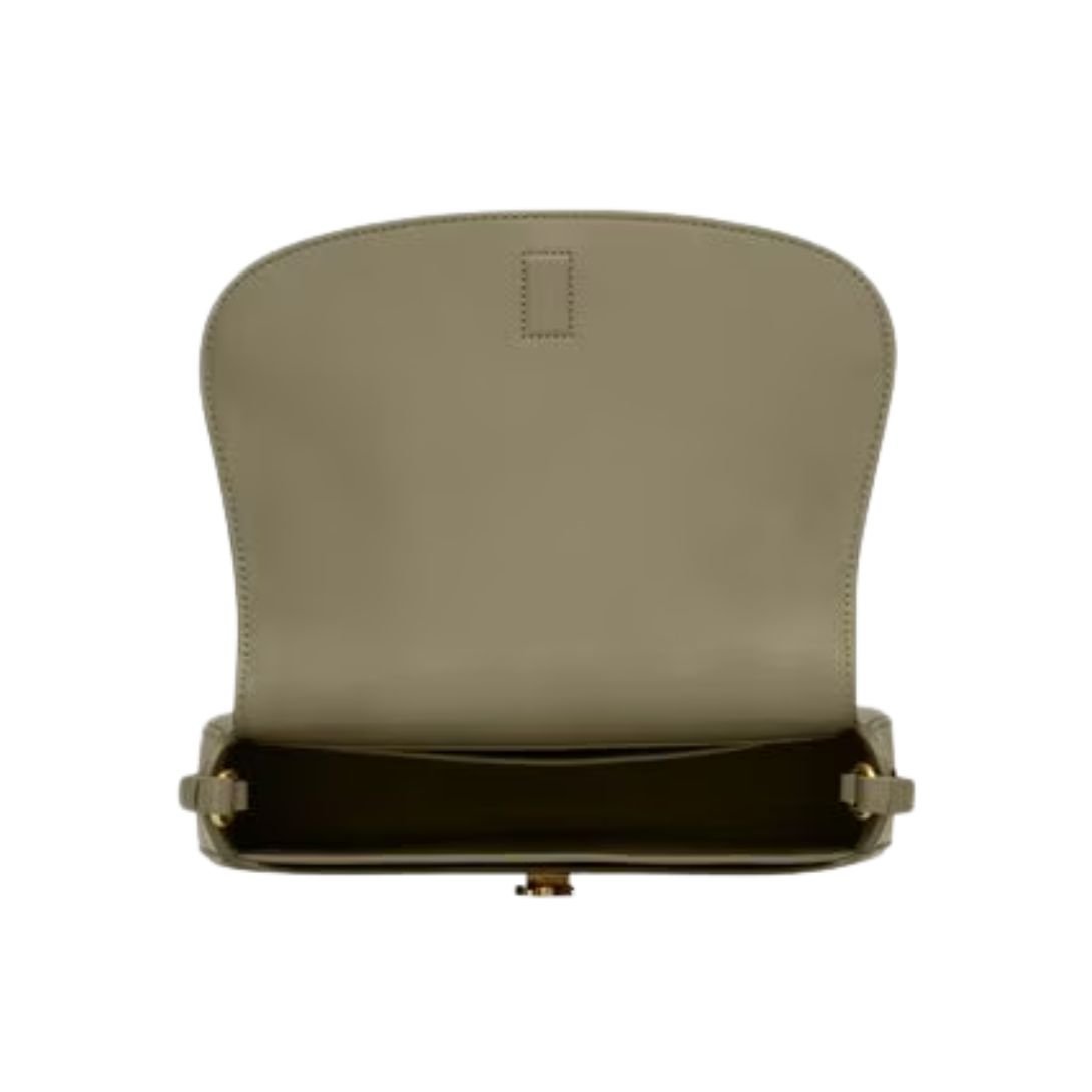 SAINT LAURENT VOLTAIRE LEATHER MINI SHOULDER BAG STRONG MOSS