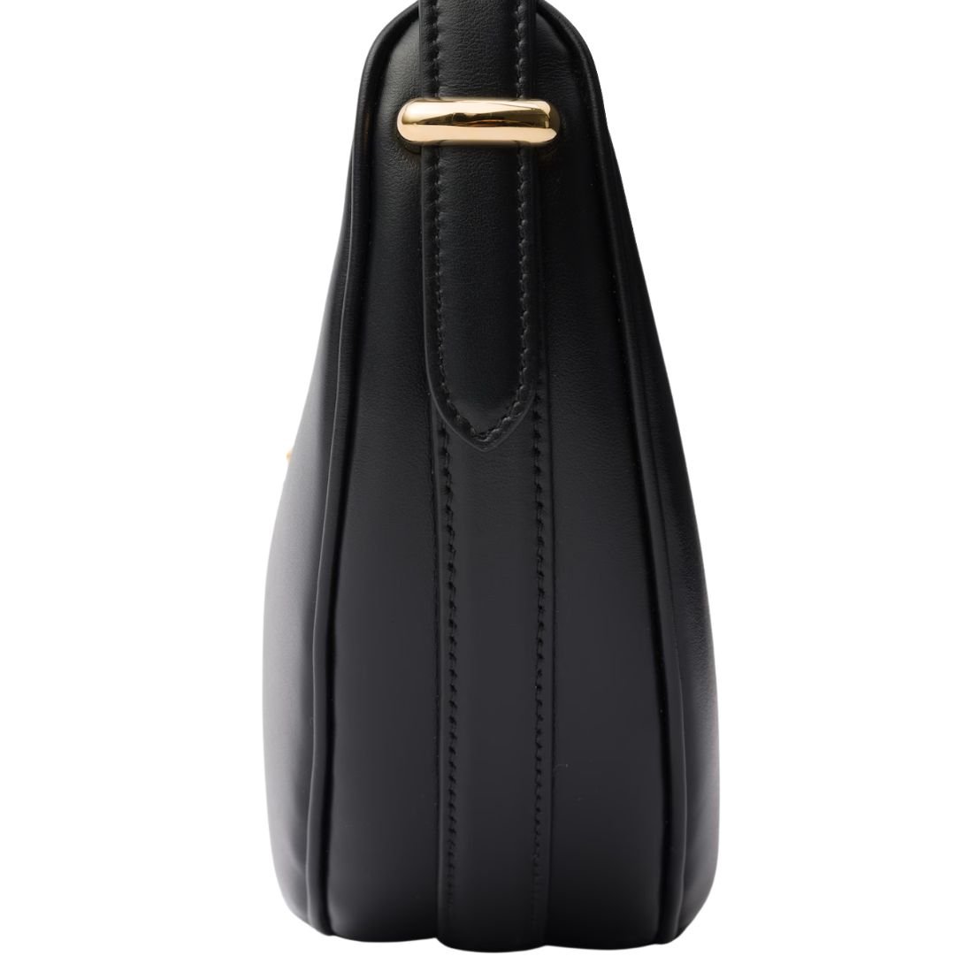 PRADA WOMEN'S ARQUÉ LEATHER SHOULDER BAG BLACK